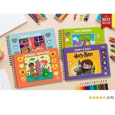 Livro para colorir comfy & cozy, capa dura holográfica.