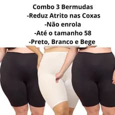 3 Short Feminino Segunda Pele Plus Size Bermuda Modeladora Anágua Liganete