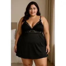 Camisola Plus Size com Renda Sem Bojo e com Forro do Tamanho 48 ao 58 005