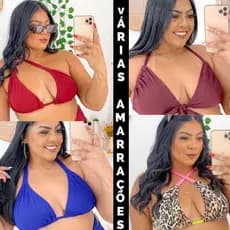 Biquíni Plus Size Cintura Alta Hot Pants Modelador Forro Duplo