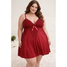 Camisola Plus Size Rendada Sem Bojo Feminina Pijama Linha Noite 48 ao 58