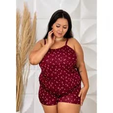 Baby Doll Short Doll Plus Size Liganete Feminino Estampado G1 ao G4 Confortável para Dormir