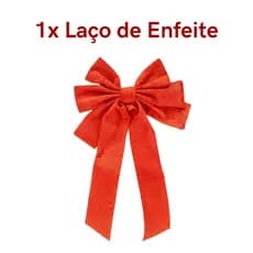 Laço de Enfeite de Natal Brilho Glitter