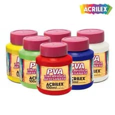 Tinta Fosca para  Artesanato PVA 100ml - 1 Unidade -  Escolha a Cor - Acrilex
