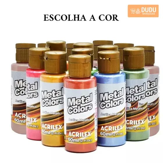 Tinta Metal Colors Acrylic 60ml - Acrilex -  Unitário - Escolha a Cor