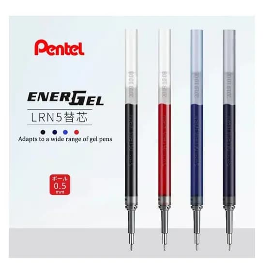 Refil Caneta Energel 0.5mm e 0.7 mm Com 3 Unidades LRN5-A3 Pentel - Escolha o Modelo
