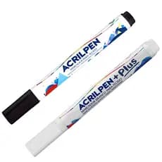 Caneta Para Tecido Acrilpen Acrilex - Kit Branco e Preto