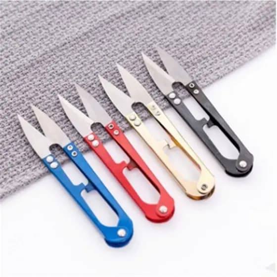 kit 5 Tesoura de arremate linhas fio para costura acabamento peruca