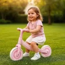 Bicicleta Presente Infantil Bike Aprender Andar Criança  Brinquedo Andador Passeio Sem Pedal Rosa