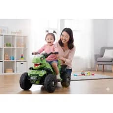 Quadriciclo Elétrico Infantil Dinossauro Verde Moto Elétrica Passeio Andador Carrinho Criança