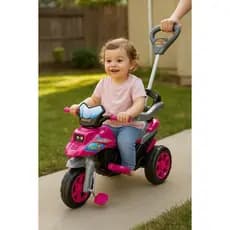 Triciclo Infantil Moto Menino Menina Brinquedo Passeio Criança Andador Empurrador Presente