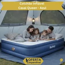 Colchão Queen Inflável Condortável Suporta 350kg Família Enchemento Elétrico Bomba 110v