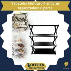 Sapateira Multiuso 4 andares organizadora 8 pares - Cor Sorida