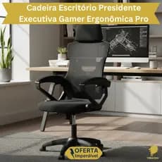 Cadeira Escritório Presidente Executiva Gamer Ergonômica Giratória Ajustável Regulável Confortável