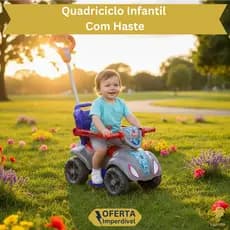 Carrinho Andador Infantil Ketokinha Brinquedo Quadriciclo Com Haste Passeio Empurrador Criança