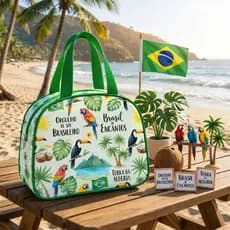 BOLSA NECESSERIE MEIA LUA TROPICAL E VARIAS OUTRAS ESTAMPAS