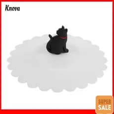 Gato Bonito Grau Alimentício Silicone Copo Capa À Prova De Vazamento Caneca Reutilizável Bebida Anti-Poeira Para Café Ch