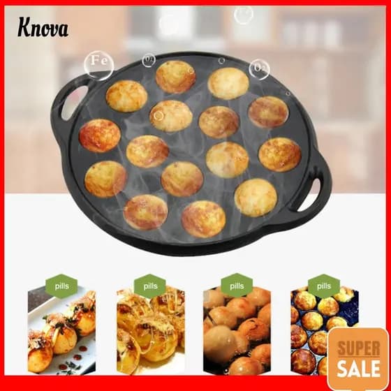Bolas De Carne De Polvo De Ferro 15 Furos Bandeja Antiaderente Para Assar Bola