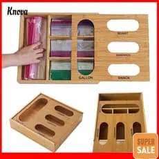 Organizador De Saco De Armazenamento De Alimentos 4 Slots Baggie Compatível Com Sanduíche De Galão Quart E Lanche Para G