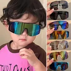 Óculos De Sol Quadrados Para Ciclismo Infantil , Protetor Tipo Peça Única , Meninos , Meninas , Armação Grande , Esporti