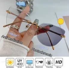 Novos Óculos Fotocrômicos Anti-Radiação Para Mulheres Homens De Sol Com Proteção UV Avançada