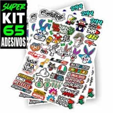Kit 65 Adesivos Para Capacete Carro Bike Moto Prova D'Água