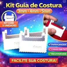 kit com 3 Réguas para Costura Caseado de Botão | Guia de Pontos 3mm 4mm 5mm | Ferramenta Costureira Artesanato