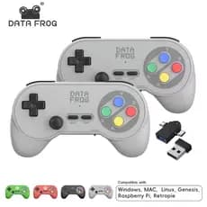 Controle Gamepad Retrô Sem Fio 2.4GHz Data Frog PC07 | 2 Jogadores | PC, Android e TV Box