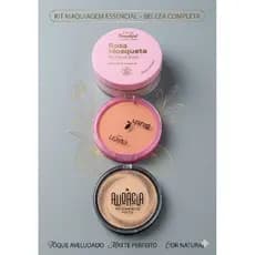 Kit Maquiagem Essencial - 1 Pó Solto Rosa Mosqueta + 1 Blush Even + 1 Pó Compacto Matte Audácia