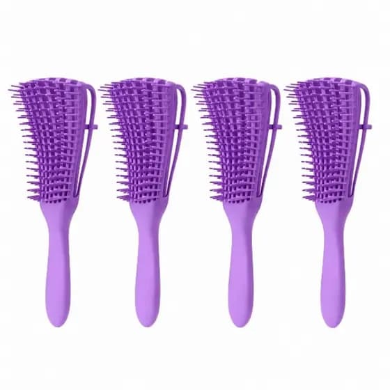 Escova Flexível Desembaraçante Anti Quebra Roxa Para Todos os Tipos de Cabelo