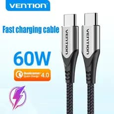 Vention Cabo USB C Para PD 60W 3A QC 4.0 Carregamento Rápido Type De Dados Laptop Samsung XIAOMI