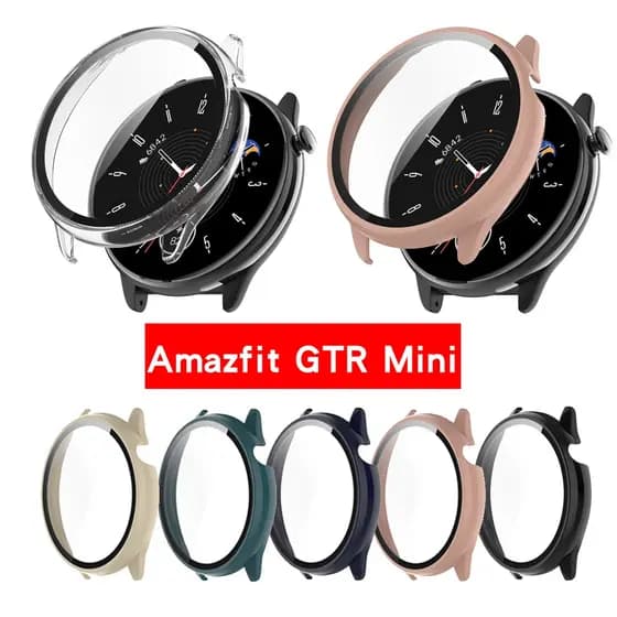 Capa Protetora De Tela De Vidro De Borda Cheia Dura Para O Pára-Choques Huami Amazfit GTR Mini Protective Bumper