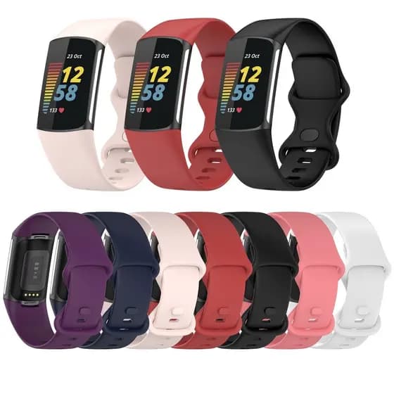 Pulseira Esportiva De Substituição De Silicone Macio Para Fitbit Charge 5 6