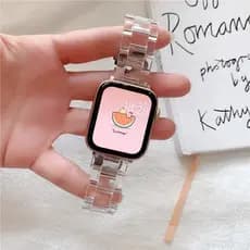 Pulseira De Relógio De Resina Transparente Para Apple Watch Series 7 6 Se 5 4 3 2 1