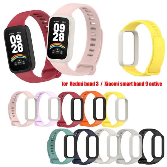 Pulseira De Silicone Esportiva De Substituição Para Xiaomi Smart band 9 Active Redmi 3