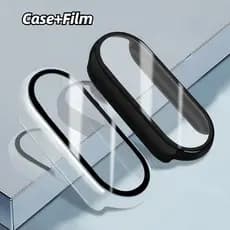 Para Xiaomi miband mi Banda 10 9 8 7 6 5 4 3 NFC Moda Duro PC Quadro Pára-Choques Capa Caso + HD Fino Protetor De Vidro