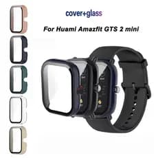 Estojo Para Huami Amazfit GTS2 mini GTS 2 Fashion Hard PC Frame Bumper Cover Case + HD Slim Vidro Temperado Protetor De Tela Anti-Riscos