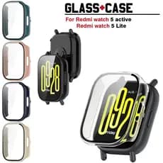 Capa Para Redmi Watch 5 Active/Watch5 lite Fashion Hard PC Frame Protetora + HD Fino Vidro Temperado Protetor De Tela An