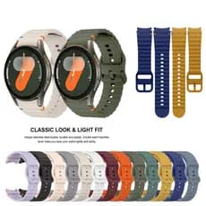Pulseira Esportiva De Silicone Original Para Samsung Galaxy Watch 7 FE 6 4 Clássico 5 pro 44mm 40mm 43mm 47mm 45mm