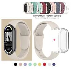 Pulseira De Silicone 2 Em 1 Para Xiaomi Mi Band 10 , Relógio Com Capa Protetora Smart 10 9 8