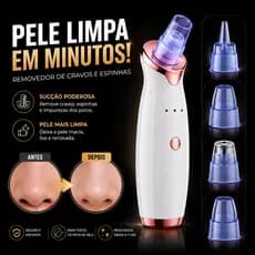 Removedor de Cravos e Espinhas Recarregável | Aspirador de Poros Sucção a Vácuo Limpeza Facial Profissional
