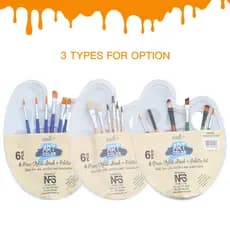 6 Pçs Pincéis E 1pc Paleta Bandeja Conjunto Para Crianças Adultos Aquarela Óleo Acrílico Guache Arte Pintura Suprimentos