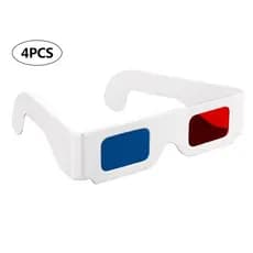 tomobetter 4 Unidades De Óculos De Papelão 3D Cartão Branco Anáglifo Vermelho E Ciano Para Visualização