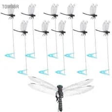 Tombbr Karlak 10 peças de clipes de libélula para decoração de jardim e chapéus Material PVCABS 32,5 cm de comprimento