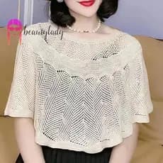 beautymakeup Blusa Feminina De Malha Oca De Algodão Xale Cachecol Verão Outono Elegante Senhoras Proteção Solar Capa Nov