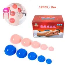 beautymakeup 12 Unidades De Conjuntos De Ventosas De Silicone , Copos De Massagem , Jarra De Vácuo , Novo