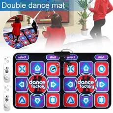 Tapete De Dança Duplo Sem Fio Antiderrapante Com 2 Controle Remoto Multifuncional Para Pc Tv