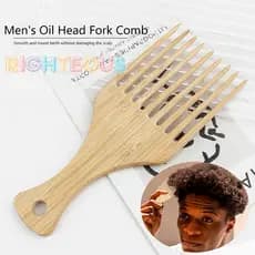 Direito 1Pcs Pente De Bambu Natural Anti-Estático Garfo Afro Barba Homens Cabelo Mulheres Novo