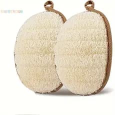 Rightrous Natural Bucha Corpo Purificador Banho Esfoliante Esponja Macia Escova De Chuveiro Almofada De Limpeza Puff Fer