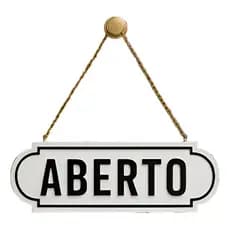 Placa Aberto Fechado Acrilico Com Ventosa Frente E Verso